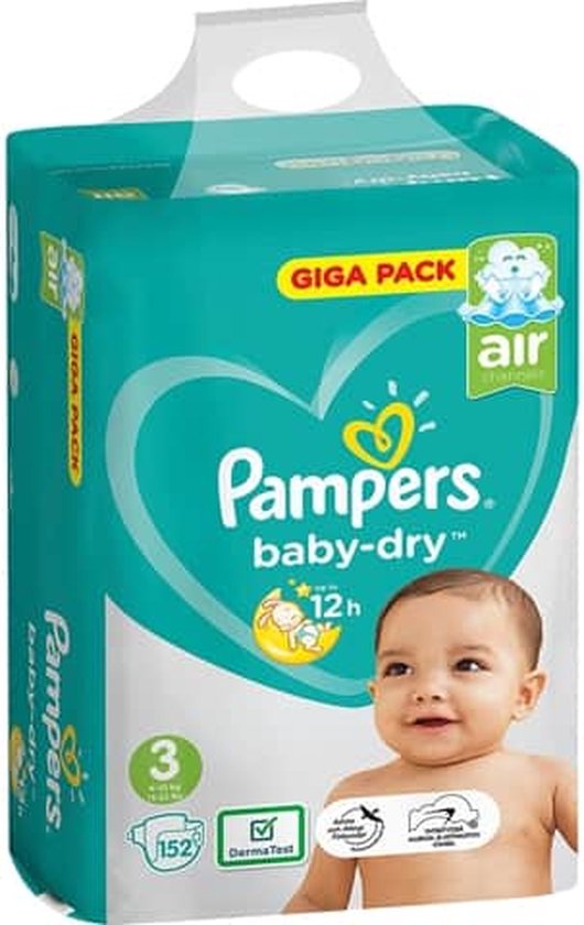 Pampers Baby Dry Luiers Maat 3 - 152 Stuks GIGA PACK | bol.com
