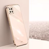 Voor OPPO A72 XINLI Straight 6D Plating Gold Edge TPU Shockproof Case (roze)