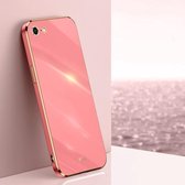 XINLI rechte 6D plating gouden rand TPU schokbestendige hoes voor iPhone 6 Plus / 6s Plus (meidoorn rood)