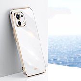 Voor Geschikt voor Xiaomi Mi 11 Lite XINLI Straight 6D Plating Gold Edge TPU Shockproof Case (wit)