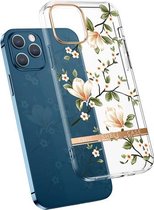 Hoog doorschijnend galvanisch bloempatroon TPU + pc schokbestendig hoesje voor iPhone 11 Pro (Magnolia)