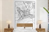 Behang - Fotobehang Stadskaart Wageningen in zwart-wit - Breedte 195 cm x hoogte 300 cm - Plattegrond