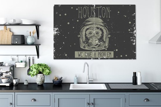 Toile Peinture Espace - Singe - Affiche - 120x80 cm - Décoration murale