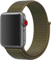 Shop4 - Bandje voor Apple Watch 7 45mm - Nylon Donker Groen