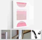 A trendy set of Abstract Pink Hand Painted Illustrations for Wall Decoration, Social Media Banner, Brochure Cover Design or Postcard Background - Modern Art Canvas - Vertical - 191