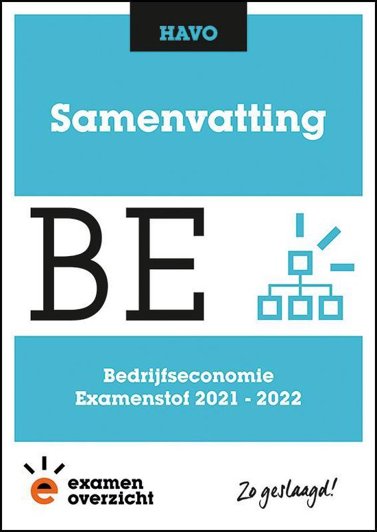 ExamenOverzicht Samenvatting Bedrijfseconomie HAVO, ExamenOverzicht