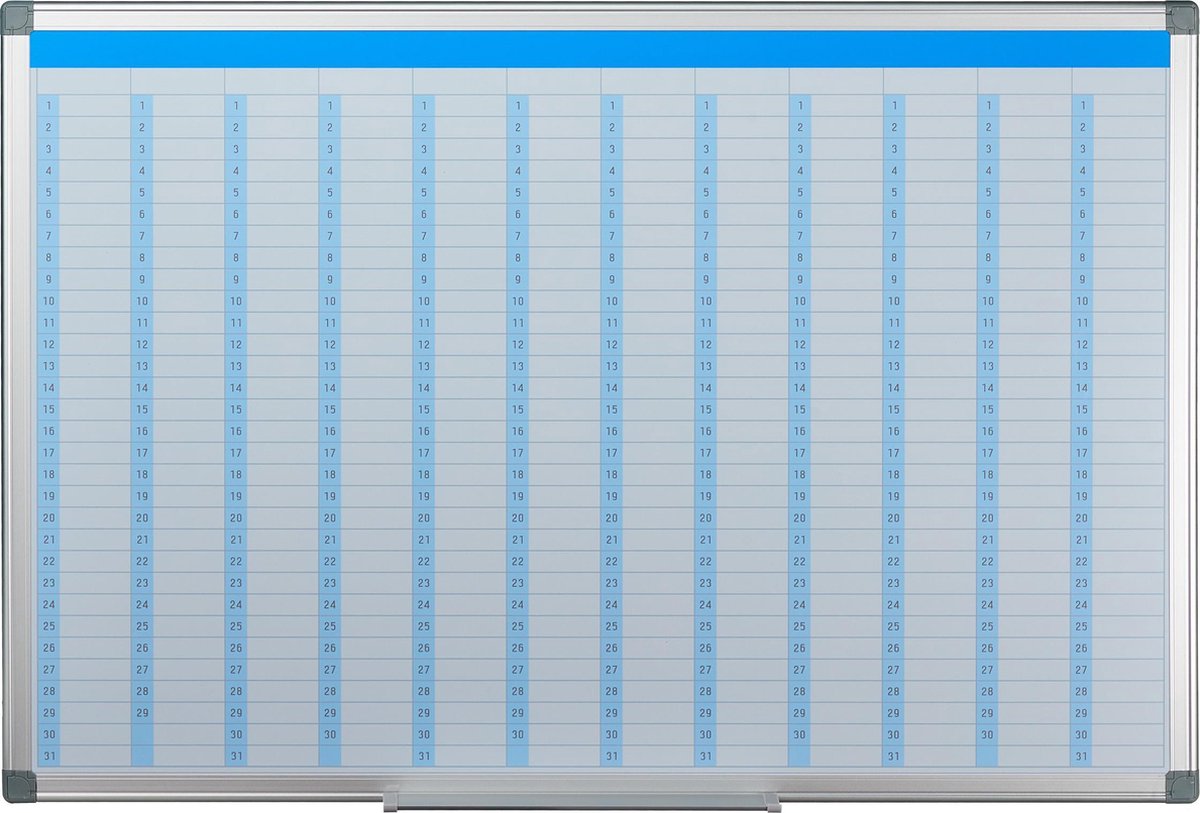 whiteboard planner - jaarplanner - magnetisch - pennenbakje - 60 x 90 cm - wit thumbnail 4