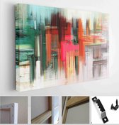 Modern artwork on white canvas. Digital brush strokes like oil painting. Vibrant paint, background illustration - Modern Art Canvas - Horizontal - 1858855108 - 115*75 Horizontal