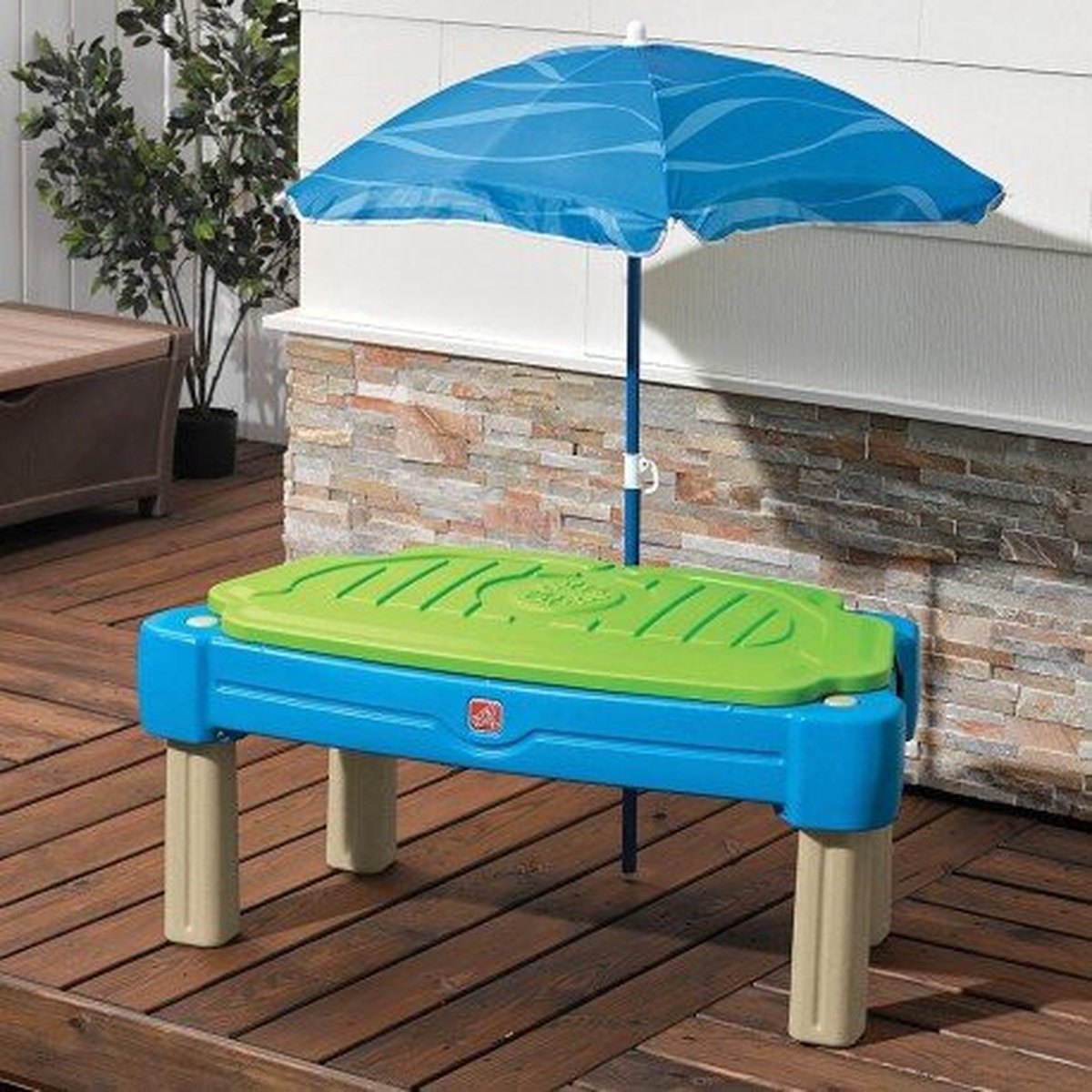 Step2 Cascading Cove Zand & Watertafel - Met Deksel, Parasol & 6 Accessoires - Activiteitentafel / Zandtafel met deksel voor de tuin / buiten - Waterspeelgoed voor kinderen — afbeelding 16