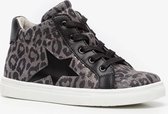 TwoDay leren meisjes sneakers met luipaardprint - Zwart - Maat 31