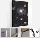Vector illustration of space, cosmonaut and galaxy for poster, banner or background - Modern Art Canvas - Vertical - 1464911366 - 115*75 Vertical