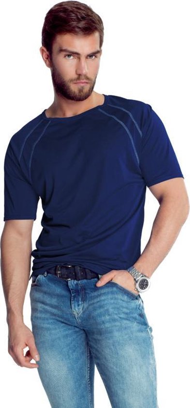 Mewa- T-shirt- Sprint- vegan zijde- donkerblauw S