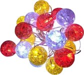 PartyXplosion - LED snoer - Rood/wit/geel - 1m - Incl.batterijen