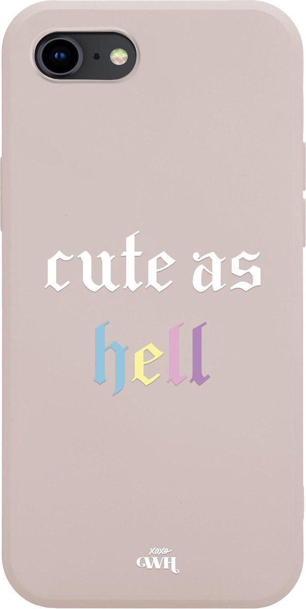 Cute As Hell Beige - iPhone Rainbow Quotes Case