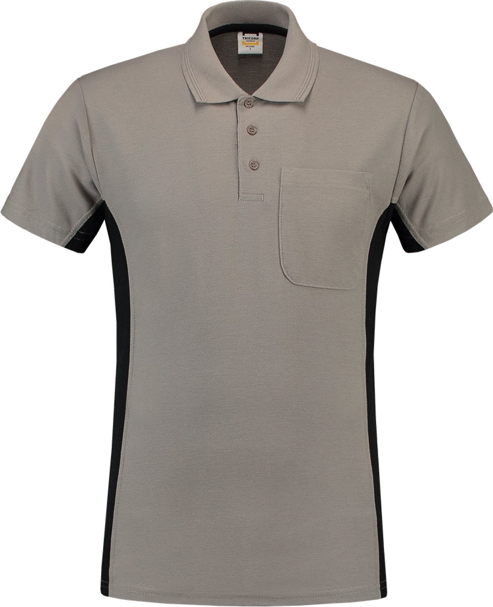 Tricorp Poloshirt Bi-Color - Workwear - 202002 - Grijs-Zwart - maat XXL