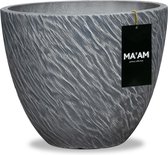 MA'AM Nova - bloempot - rond - 30x25 - zwart/grijs - industrieel - stoere plantenpot - buiten/binnen