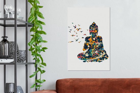 Toile Peinture Bouddha - Vogel - Peinture - 60x90 cm - Décoration murale