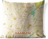 Tuinkussen - Stadskaart - Haarlem - Vintage - 40x40 cm - Weerbestendig - Plattegrond
