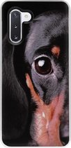 - ADEL Siliconen Back Cover Softcase Hoesje Geschikt voor Samsung Galaxy Note 10 - Teckel Hond