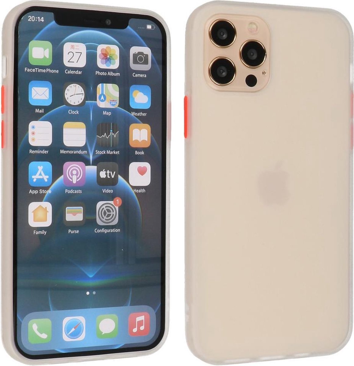 Hoesje Geschikt voor de iPhone 12 & iPhone 12 Pro - Hard Case Backcover Telefoonhoesje - Wit