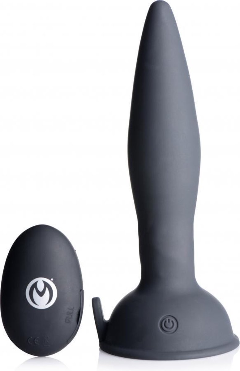 XR Brands Turbo Ass-Spinner - Silicone Anal Plug with Remote Control black