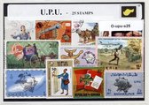 U.P.U. – Luxe postzegel pakket (A6 formaat) : collectie van 25 verschillende postzegels van de U.P.U.– kan als ansichtkaart in een A6 envelop - authentiek cadeau - kado - geschenk