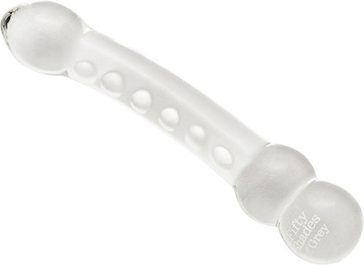 Goedkoopste Fifty Shades of Grey Glazen Massage Wand Dildo - 19cm
