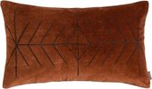 Hoyz | Ethnic Embroidery Henna Bruin T Kussen | 30 X 50 | Sierkussen Voor Woonkamer Of Slaapkamer