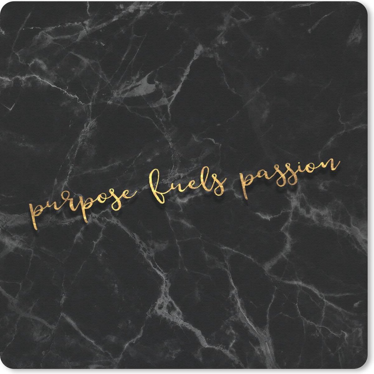Muismat 20x20 cm - Mousepad Quote - Spreuken - Goud - Marmer print - Muismatten