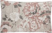 Hoyz | Vintage Flower Soft Roze Kussen | 40 X 60 | Sierkussen Voor Woonkamer Of Slaapkamer