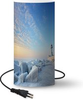 Lamp Zee - Stenen - Vuurtoren - 54 cm hoog - Ø25 cm - Inclusief LED lamp