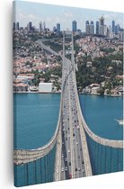 Artaza - Canvas Schilderij - Istanbul Bosporus Brug Vanaf Boven - 40x50 - Foto Op Canvas - Canvas Print