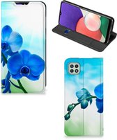 Étui support avec photo Coque Samsung Galaxy A22 5G Orchid Blauw