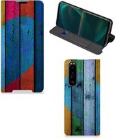 Smartphone Hoesje Sony Xperia 5 III Mobiel Bookcase Wood Heart