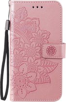Bloemen Book Case - Xiaomi Poco X3 Pro Hoesje - Rose Gold