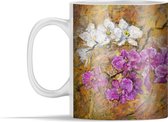 Mok - witte en roze orchideeën - 350 ml - Beker