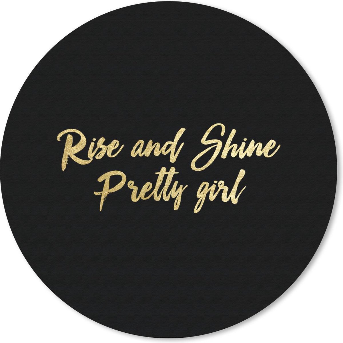 Muismat rond 40x40 cm - Mousepad Quote - Zelfvertrouwen - Black and gold - Ronde muismatten