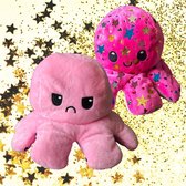 Octopus emotie knuffel - pink star - sparkle Dreamtopus