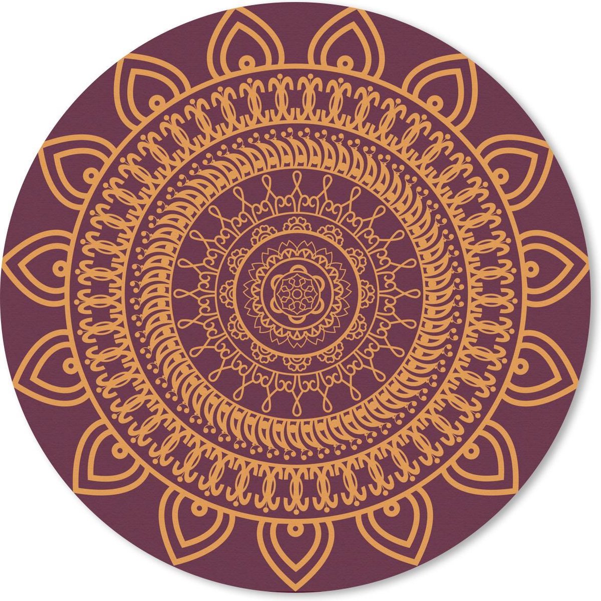 Muismat rond 50x50 cm - Mousepad Mandala symmetrie - Ronde muismatten