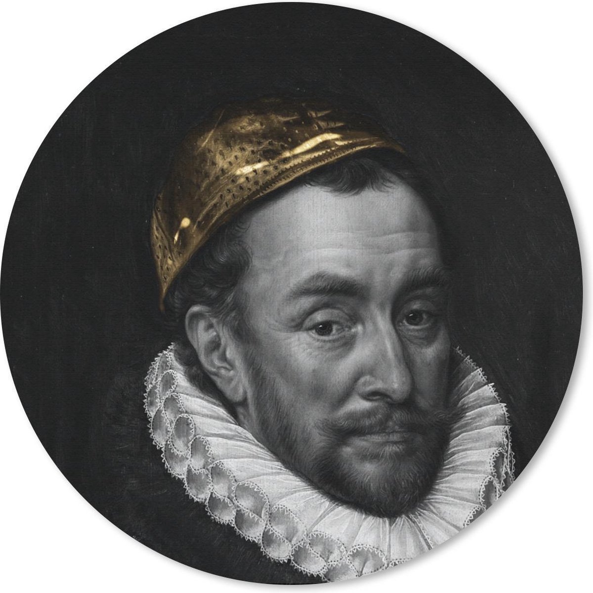 Muismat rond 50x50 cm - Mousepad Willem van Oranje - Kunst - Verf - Ronde muismatten