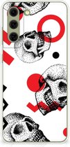 GSM Hoesje Geschikt voor Samsung Galaxy S21FE TPU Bumper Skull Red