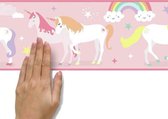 wanddecoratie randsticker Magical Unicorn 4,5 m roze