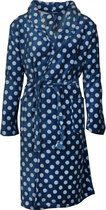 Cocodream dames badjas fleece Dots 696924  - M  - Blauw