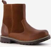 Groot leren jongens chelsea boots - Cognac - Maat 28