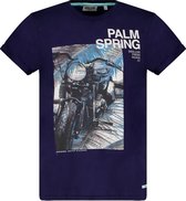 DEELUXE T-shirt met motorprint MOTOPALM Navy