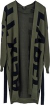 Alix the label Tekst Vest Groen  Dames maat L