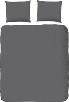 HIP Uni Satin - Dekbedovertrek - Tweepersoons - 200x200/220 cm + 2 kussenslopen 60x70 cm - Grey