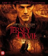 Poster van de film Jersey Devil met Stephen Moyer en een vrouw in een bos.