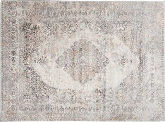 Tapiso Valley Rug Salon Chambre Grijs Cadre Design Vintage Fleurs Durable Home Decor Haute Qualité Tapis Taille - 80x150