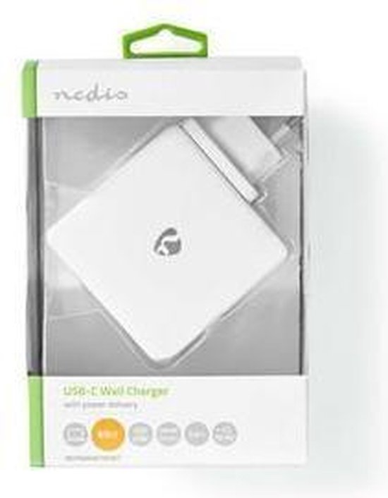 Chargeur Nedis | Fonction de charge rapide | PD3. 0 27W / PD3. 0 36W / PD3. 0 45W / PD3. 0 65W | 0 / 3.25AA | sortie : 1 | USB-C™ | Câble USB Type-C™ (détaché) | 3,00 m | 65 W. | Sélection de Voltage automatique